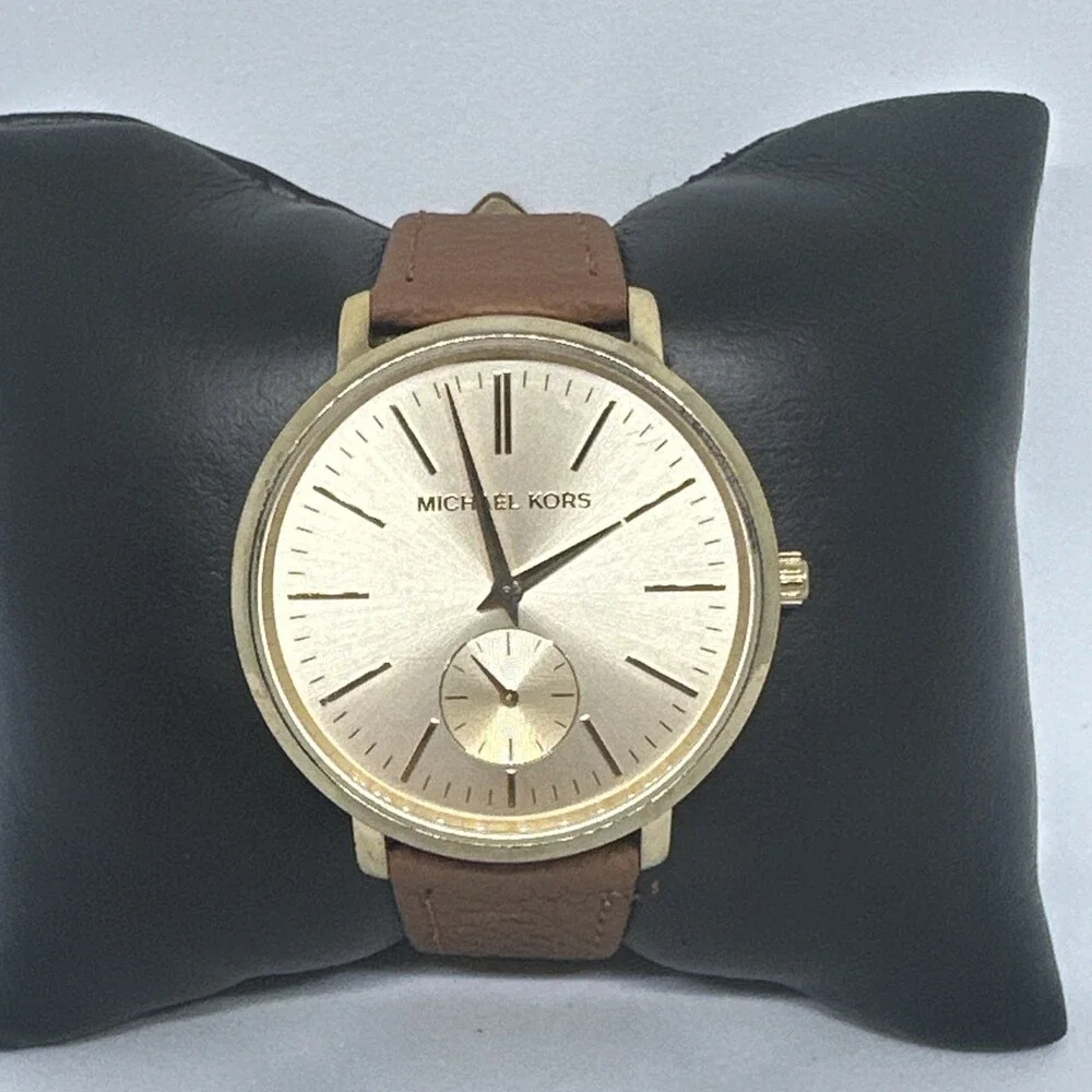 Michael Kors Jaryn MK3510 Women's Brown Leather Analog Dial Quartz Watch HME657